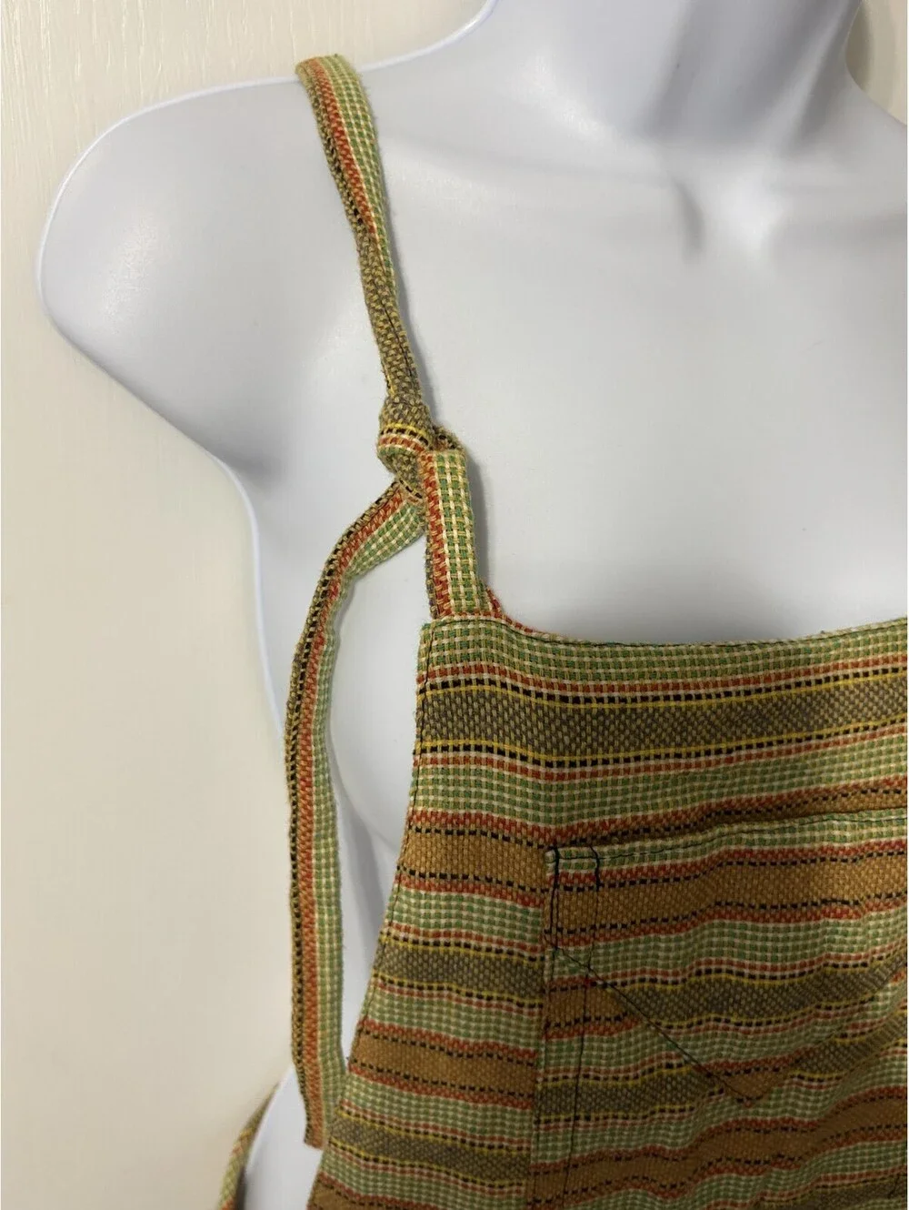 Shorts Jumper Made In Mexico Adjustable Tie Straps Pockets  Multi color raw edge